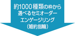 約100種類の枠から選べるセミオーダーエンゲージリング（婚約指輪）